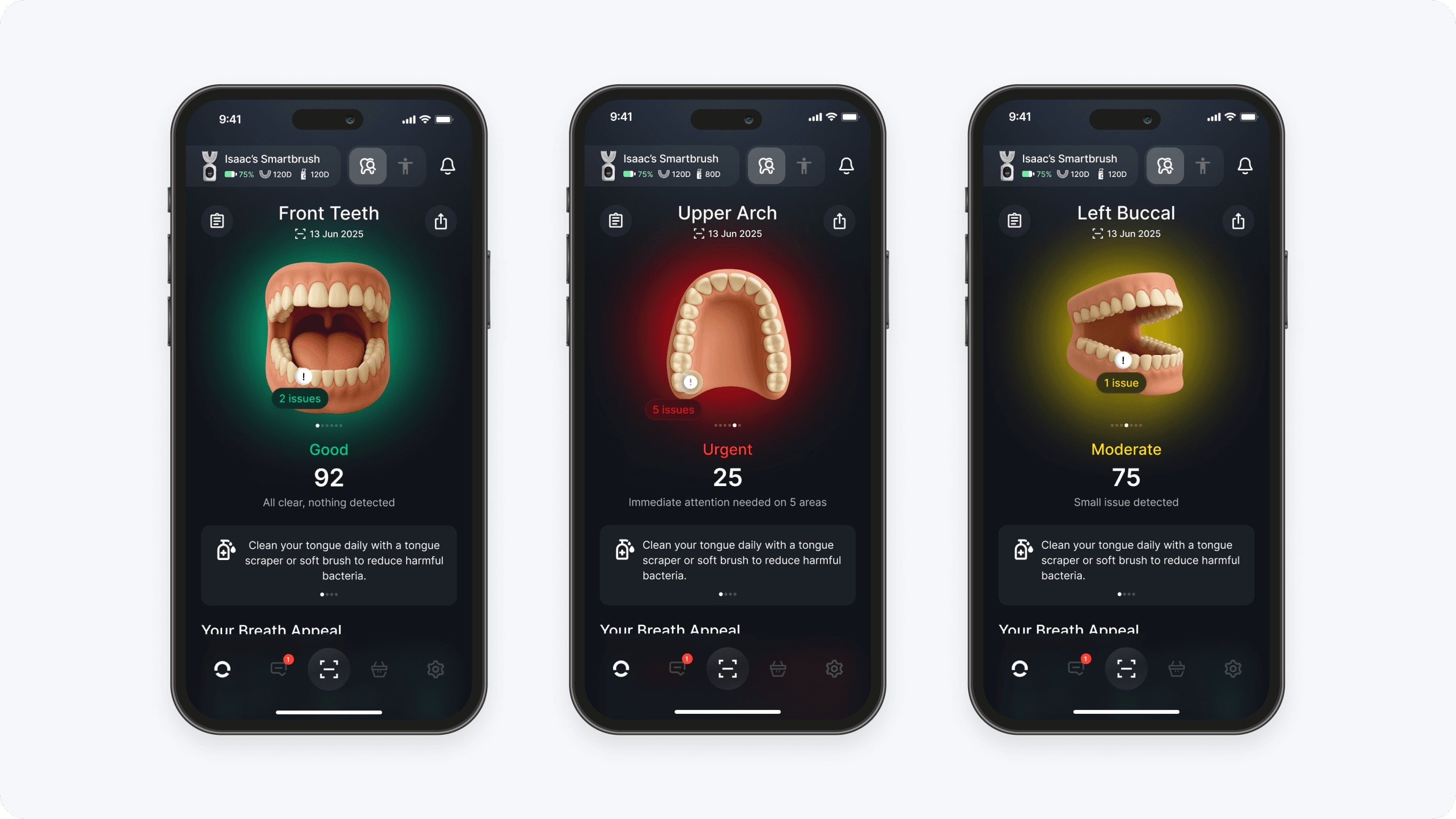 Feno app screens