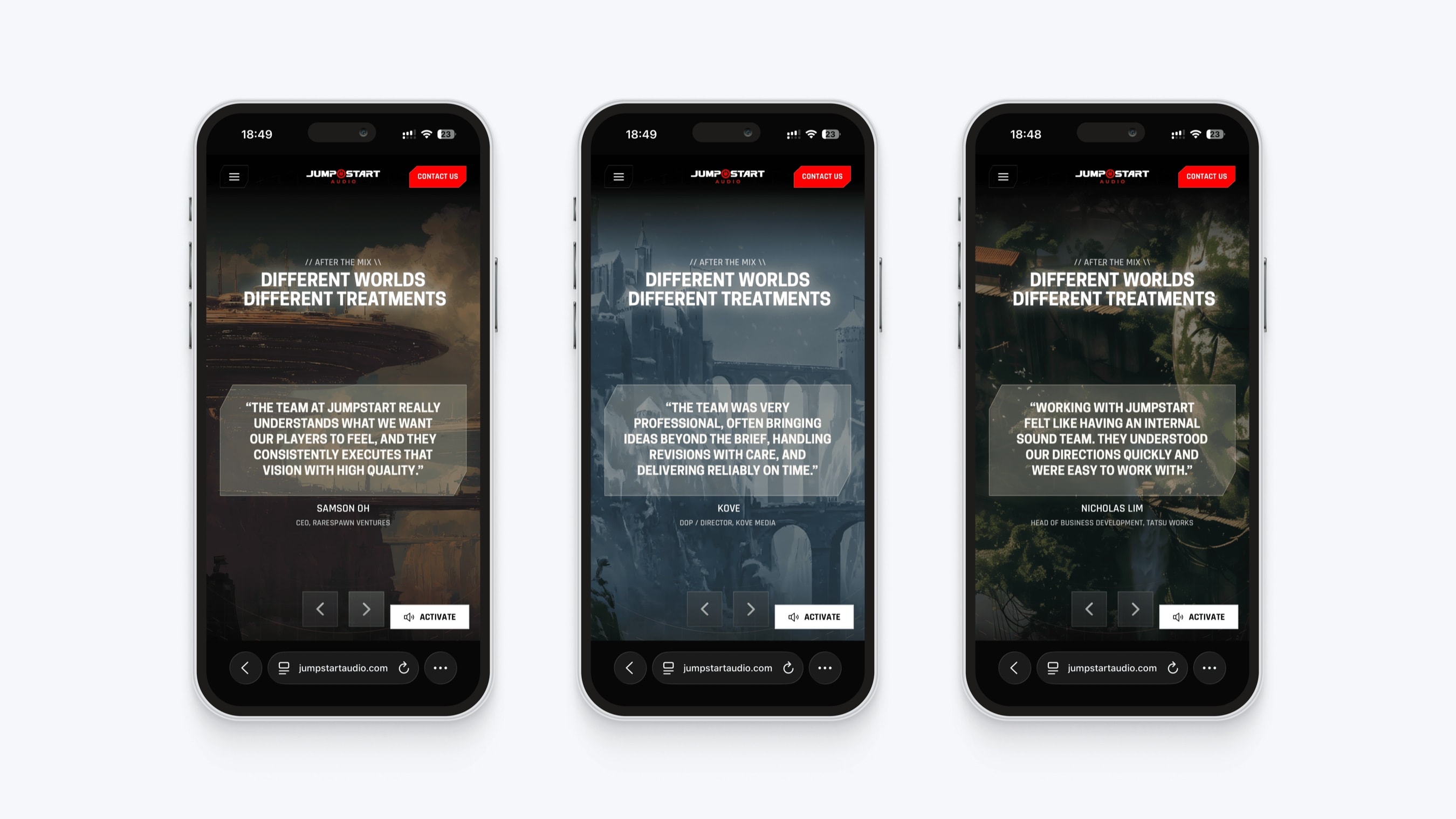 Jumpstart Audio website